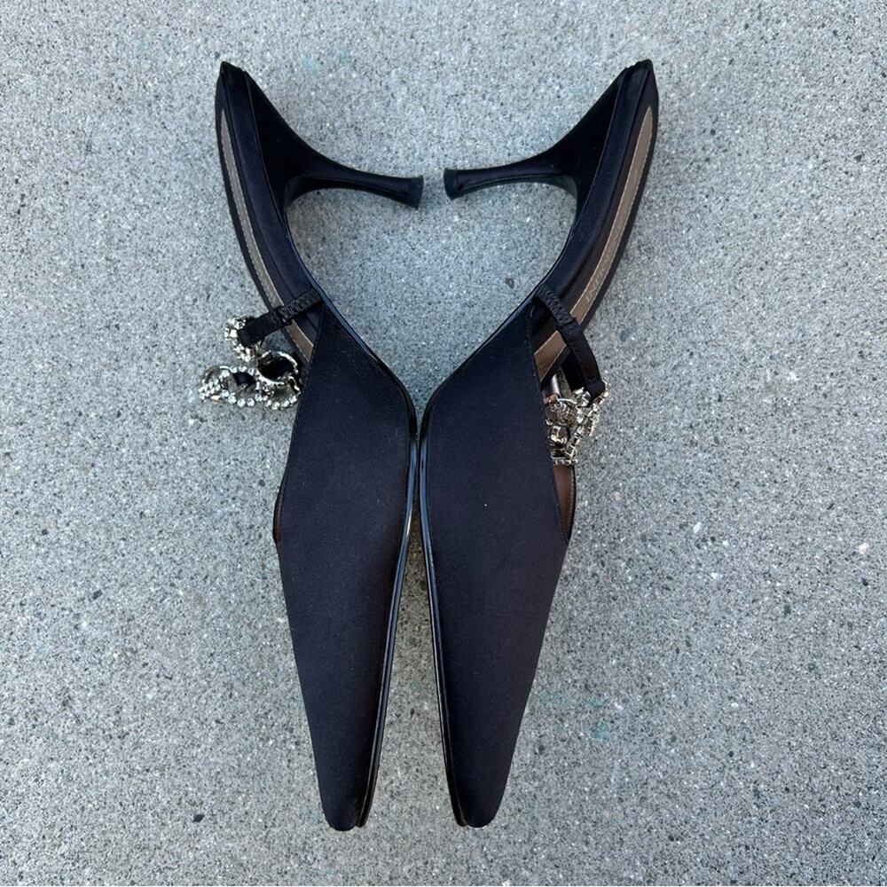Vintage‎ Enzo Angiolini Satin Rhinestone Mule - Picture 4 of 16